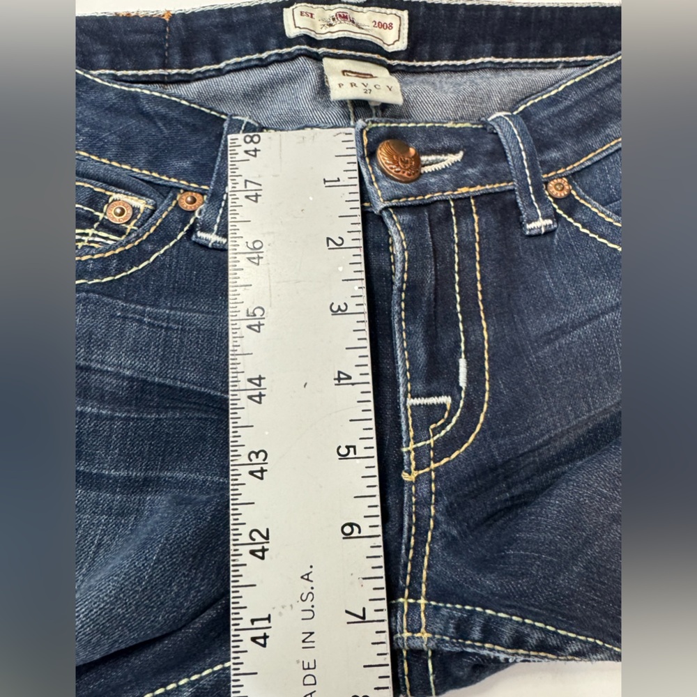PRVCY Jeans Malibu Hills Dark Chelsea Wash Stretch Low Rise SZ 27 NEW! - Picture 15 of 16
